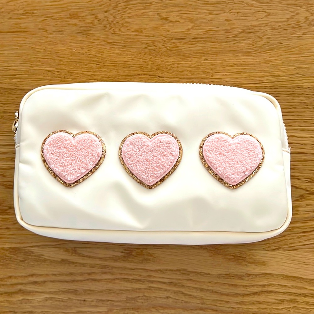 Stoney Clover Lane Small Pouch in Buttercream with Sparkling Cider Hearts  NWOT